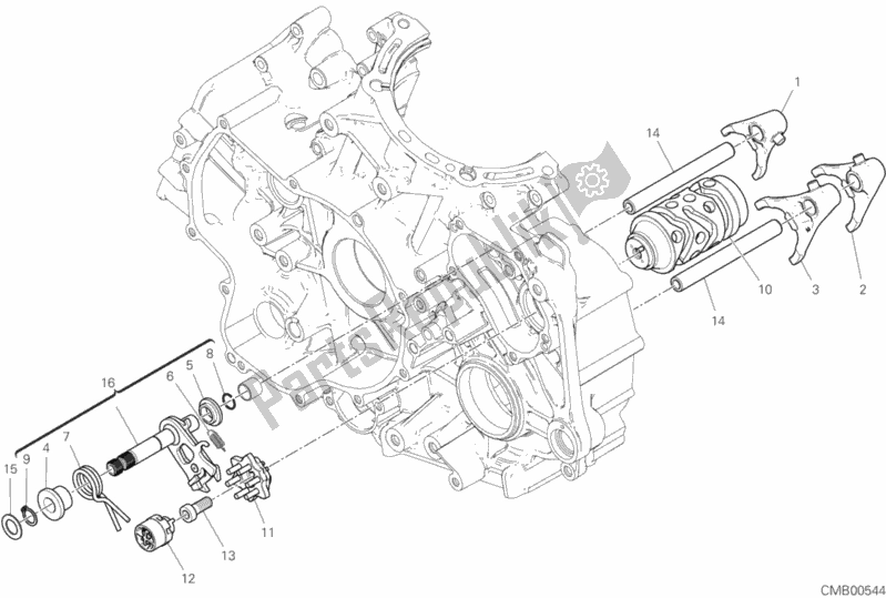 Alle onderdelen voor de Schakelnok - Vork van de Ducati Superbike Panigale V2 955 2020